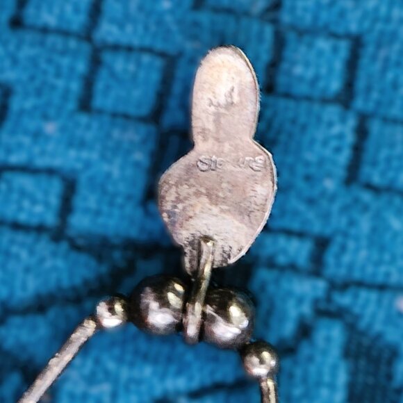 Vintage Turquoise & Sterling Necklace & Earring Set - Picture 5 of 6